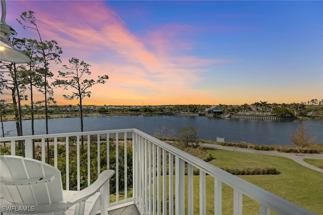 balcony with a water view