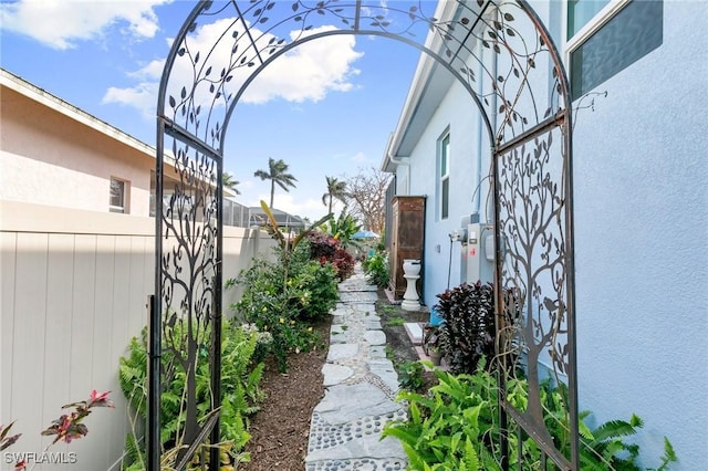 view of yard featuring fence