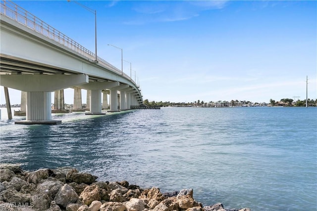 water view featuring a pier