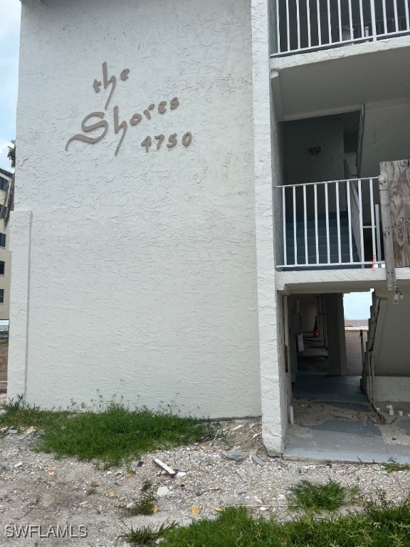 exterior space featuring stucco siding