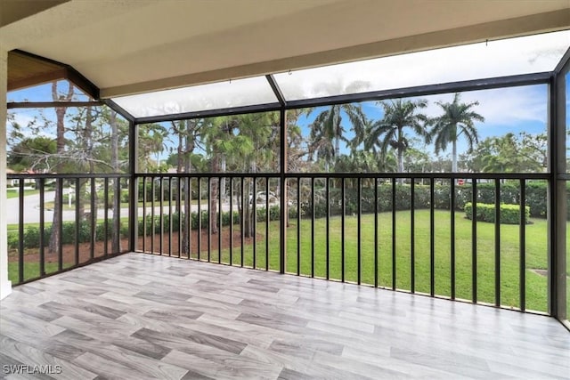 view of unfurnished sunroom