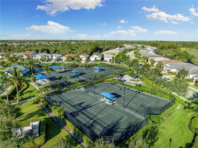 aerial view with a residential view