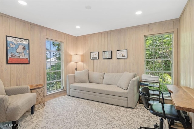 interior space featuring recessed lighting and a healthy amount of sunlight