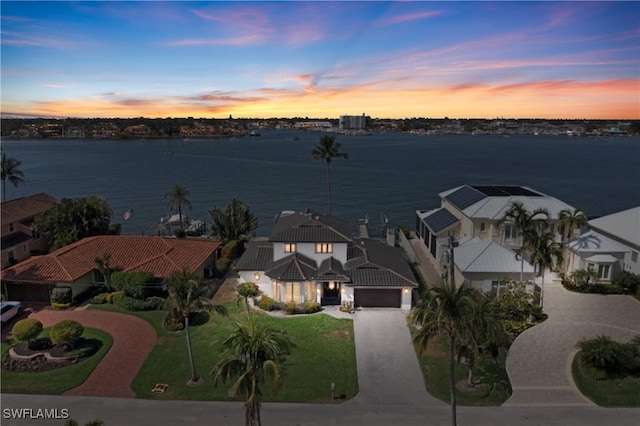 property view of water with a residential view