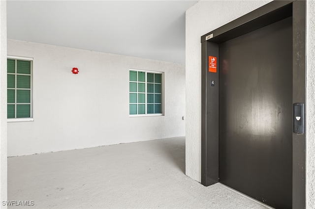 interior space featuring elevator