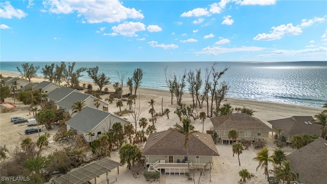 property view of water with a beach view