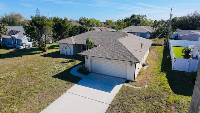 birds eye view of property with a residential view