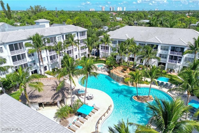 pool featuring a hot tub