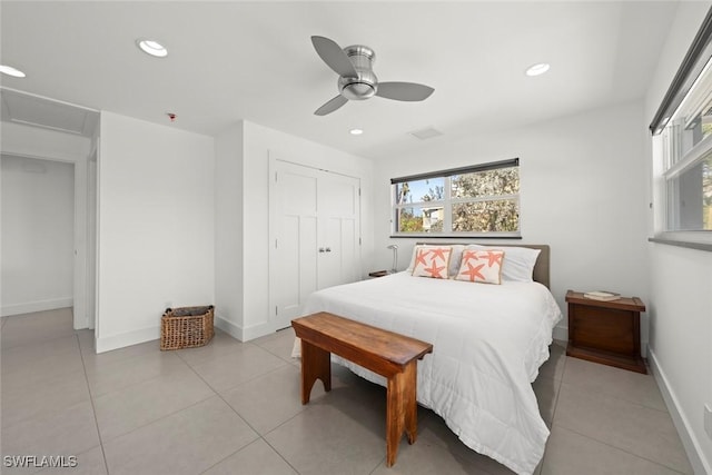 16891 Captiva Dr, Captiva, FL 33924 - bedroom with recessed lighting, multiple windows, and attic access