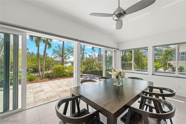 16891 Captiva Dr, Captiva, FL 33924 - sunroom / solarium featuring lofted ceiling and ceiling fan