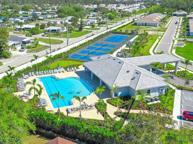 birds eye view of property featuring a residential view