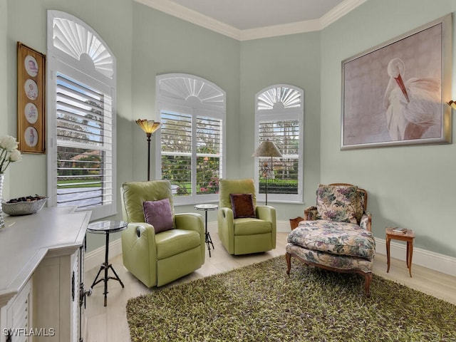 7627 Palmer Ct, Naples, FL 34113 - sitting room with crown molding and baseboards
