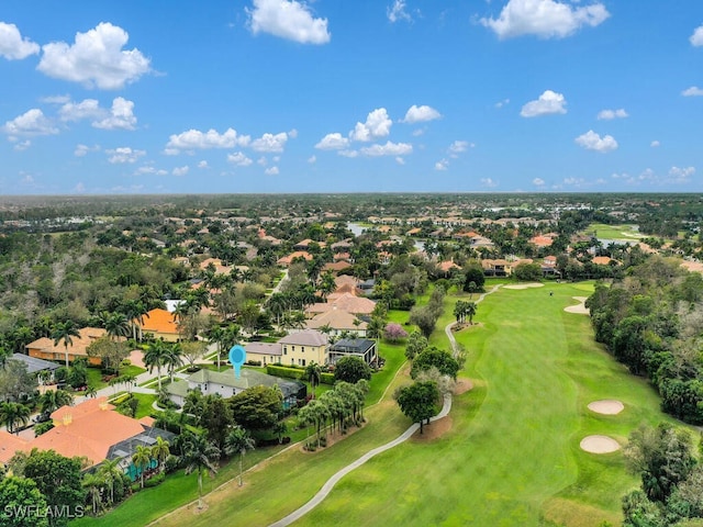 bird's eye view featuring golf course view