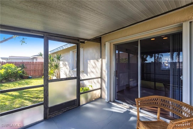 view of sunroom