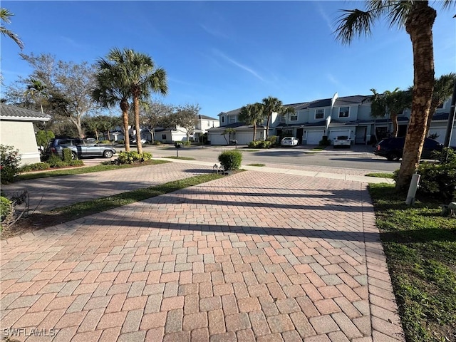 view of road with a residential view