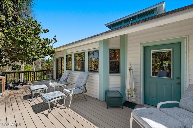 view of wooden deck