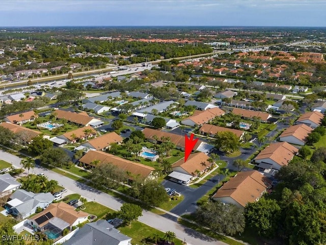 birds eye view of property featuring a residential view