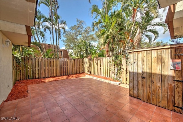 view of patio featuring a fenced backyard