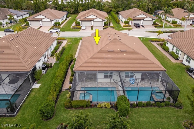 drone / aerial view featuring a residential view