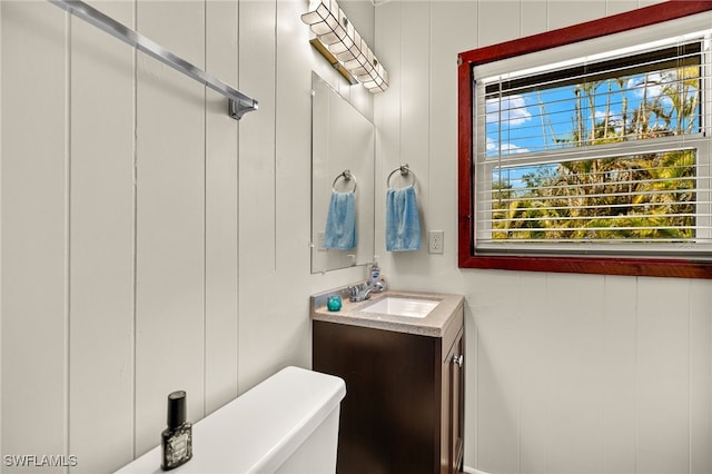 bathroom with toilet and vanity