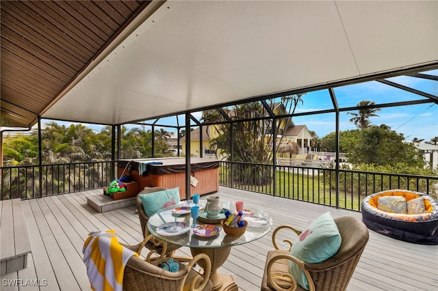 view of sunroom