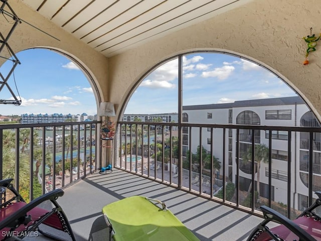 balcony with a view of city