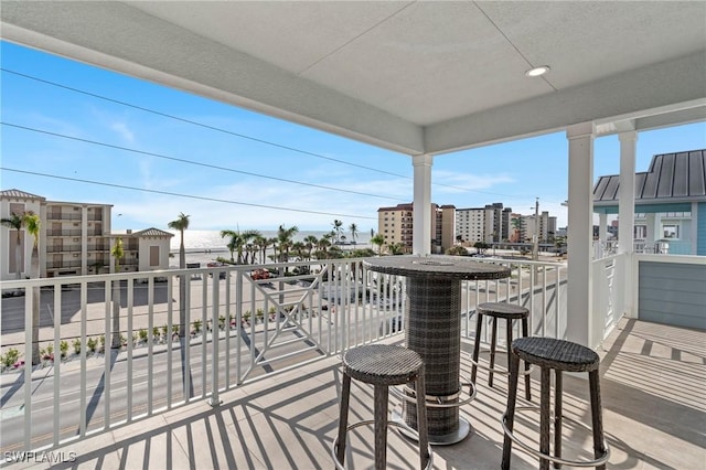 balcony featuring a city view