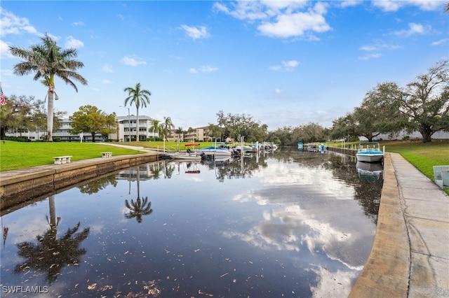 water view with a boat dock