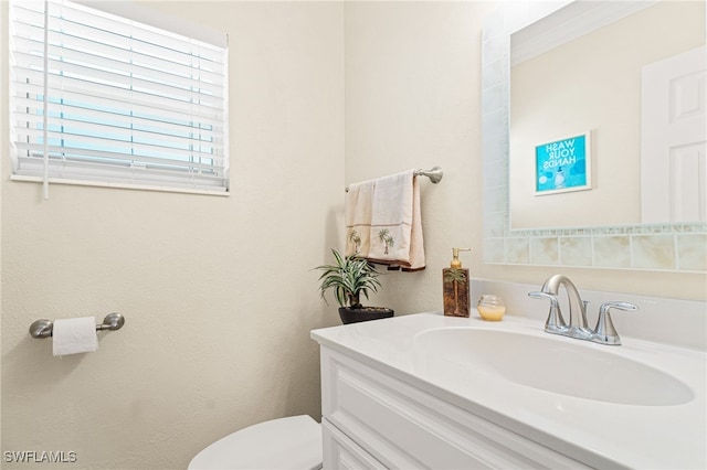 bathroom with toilet and vanity