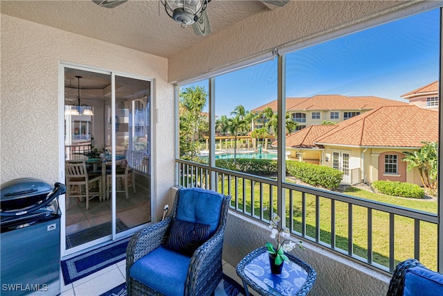 balcony featuring a residential view