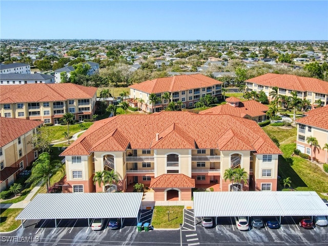 bird's eye view with a residential view