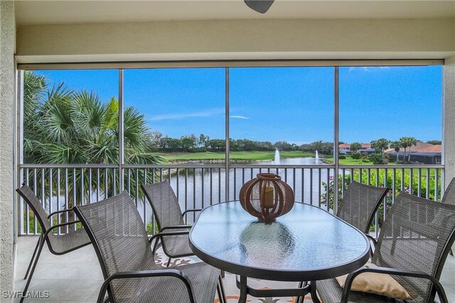 22810 Sago Pointe Dr Unit 2403, Estero, FL 34135 - sunroom / solarium with a water view and plenty of natural light