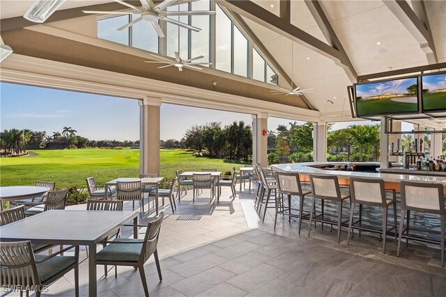 22810 Sago Pointe Dr Unit 2403, Estero, FL 34135 - view of patio / terrace featuring a ceiling fan and outdoor dining space