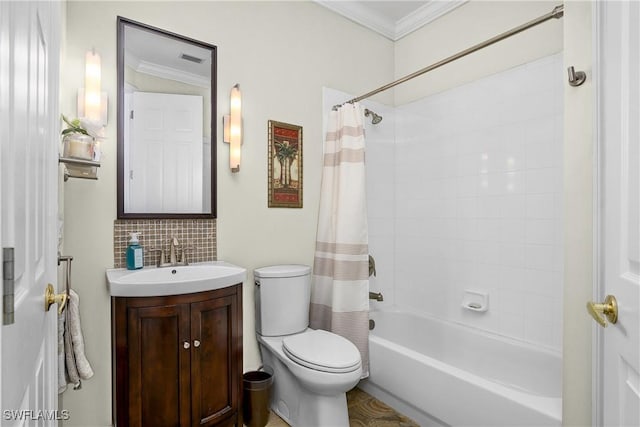 22810 Sago Pointe Dr Unit 2403, Estero, FL 34135 - full bath with vanity, toilet, shower / tub combo, and crown molding
