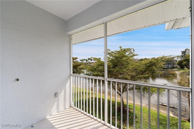 balcony with a water view