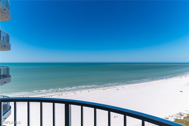 water view with a view of the beach