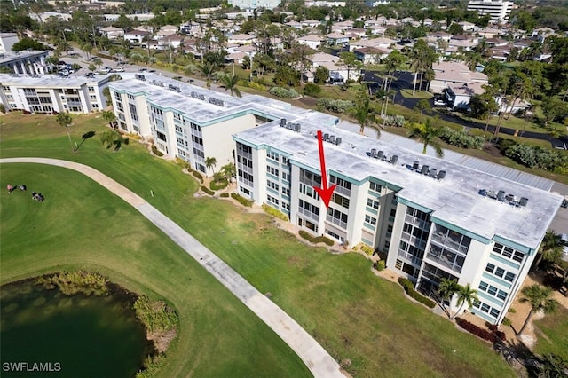 drone / aerial view with golf course view