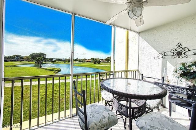 balcony with a water view