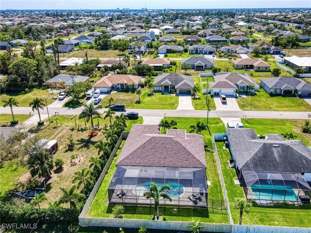 aerial view featuring a residential view