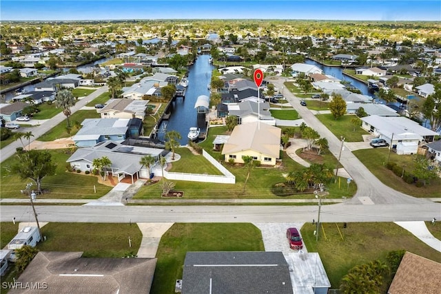 drone / aerial view with a residential view