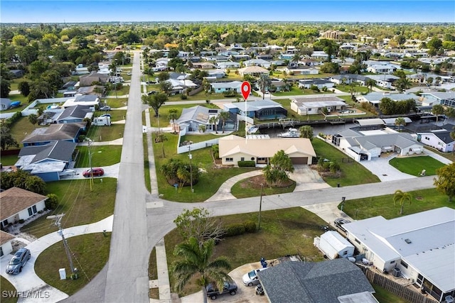 bird's eye view with a residential view