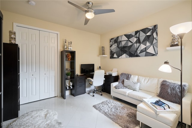 28074 Edenderry Ct, Bonita Springs, FL 34135 - office with a ceiling fan
