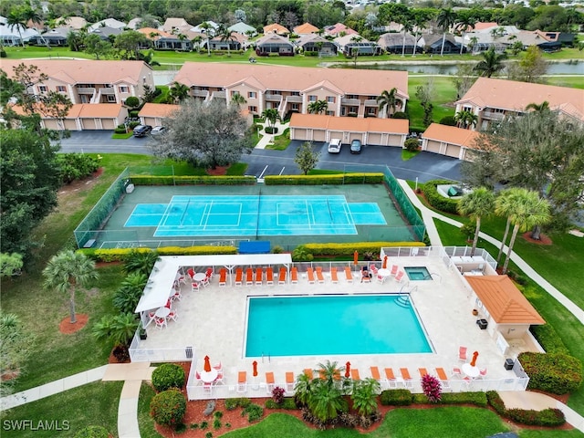 drone / aerial view featuring a residential view