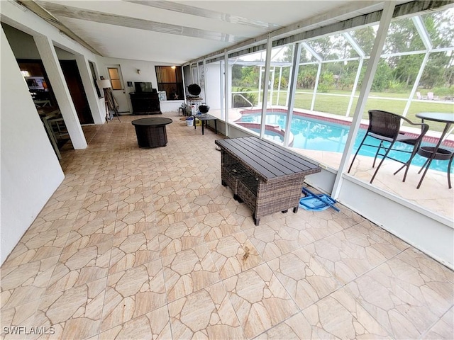 view of unfurnished sunroom