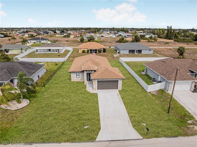aerial view featuring a residential view