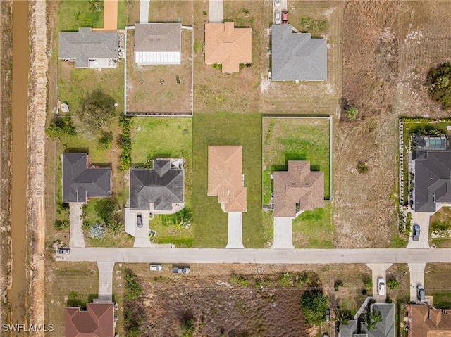 aerial view featuring a residential view
