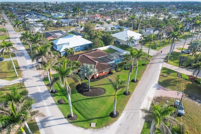 aerial view with a residential view