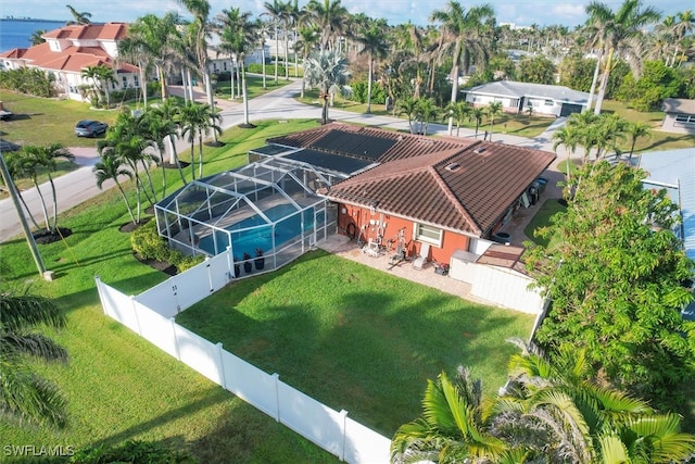 aerial view with a residential view