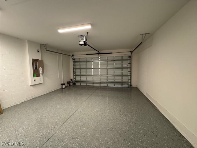 garage featuring electric panel