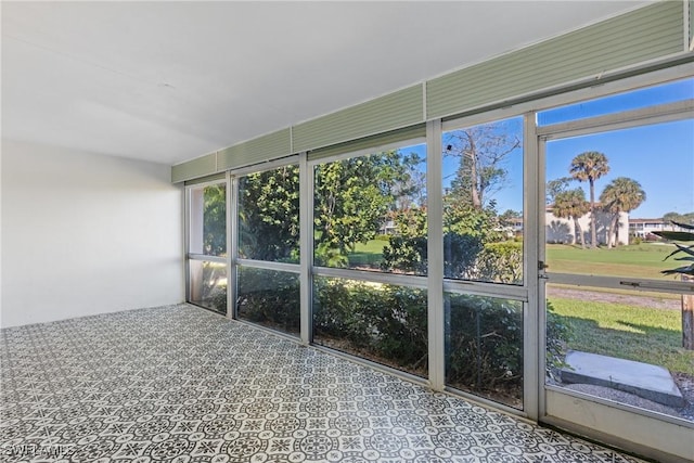 view of unfurnished sunroom